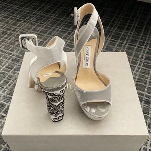 Jimmy Choo Juliet 120 Velvet Sandals In Grey
